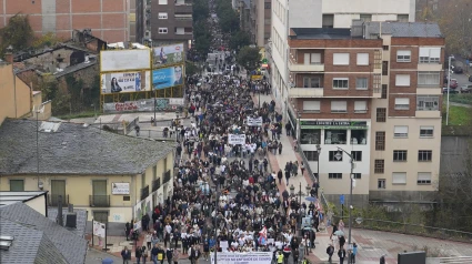 Manifestación de la plataforma Oncobierzo en Ponferrada (León)