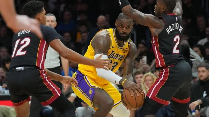 LeBron James, en la derrota frente a los Miami Heat