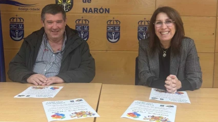 La concejala, María Lorenzo, y el presidente  del CRS de Narón, José Manuel González