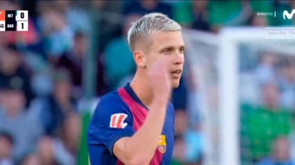 Dani Olmo perdió un diente ante el Betis