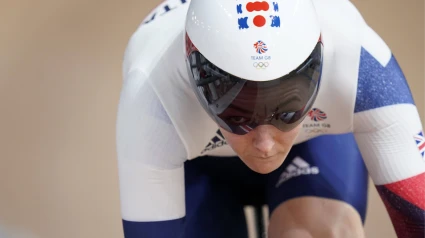 Katy Marchant, durante su participación en los Juegos Olímpicos de Tokyo.