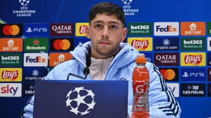 Fede Valverde, en la rueda de prensa previa al Atalanta - Real Madrid