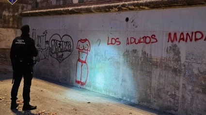 Pintada en el embarcadero del río Genil