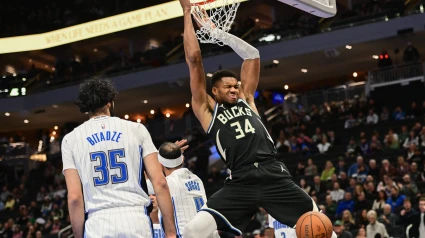 Antetokoumpo, en el partido frente a los Magic