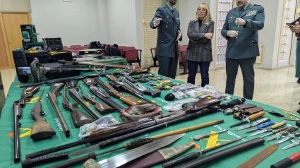 Imagen de las armas confiscadas durante la operación.