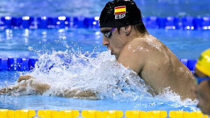 Carles Coll, durante los Mundiales de piscina corta