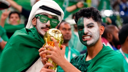 Aficionados de Arabia Saudí durante el Mundial de Catar 2022