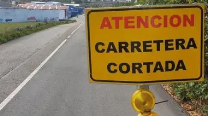 Carretera cortada en Cáceres