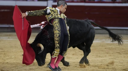 Pase cambiado de Luis Bolívar al toro 'Luchador' de la ganadería Ernesto Gutiérrez, indultado