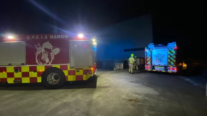 Los bomberos de Narón en el lugar del incidente