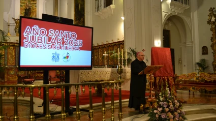 Santiago Gómez Sierra, obispo de Huelva durante la presentación del Año Jubilar en la Diócesis de Huelva