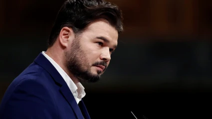 Gabriel Rufián, durante una comparecencia en el Congreso de los Diputados.