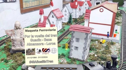 Maqueta ferroviaria diseñada por los 40 años sin el tren Guadix-Baza-Almanzora-Lorca