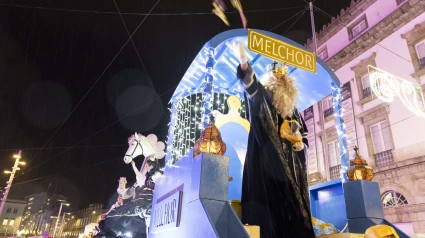 Melchor, en la Cabalgata de Reyes Magos  de A Coruña