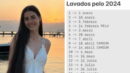 La joven y su lista de lavados de pelo