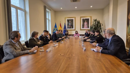 Una imagen de la reunión de este martes en Delegación de Gobierno