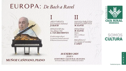 Muñoz Cañivano vuelve al Auditorio Caja Rural Granada con el recital 'Europa: De Bach a Ravel'