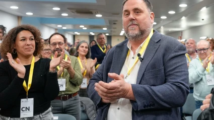 El presidente de ERC, Oriol Junqueras, a su llegada al Consell Nacional