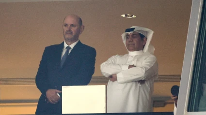 Rafael Louzán, presidente de la RFEF, en el estadio King Abdullah de Yeda, en Arabia Saudí