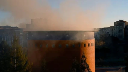 La cúpula del Planetario de Pamplona, entre las partes más dañadas por el incendio