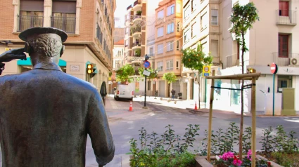 Zona de Bajas Emisiones en la confluencia de las calles Navarra y San Francisco de Castellón de la Plana