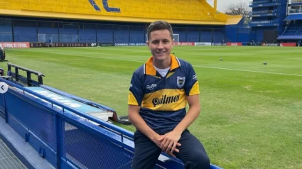 Ander Herrera, en su visita al estadio del Boca