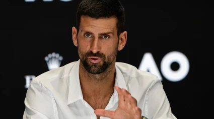 Novak Djokovic, durante una rueda de prensa en el Open de Australia