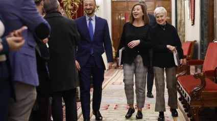 La presidenta del Congreso, Francina Armengol, sale de la reunión de la Mesa del Congreso