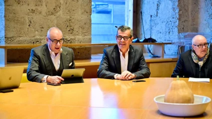 Reunión de la comisión de seguimiento de la Granada Card, con el director del Patronato de la Alhambra y Generalife, Rodrigo Ruiz-Jiménez, y el concejal de Turismo y Cultura, Juan Ramón Ferreira