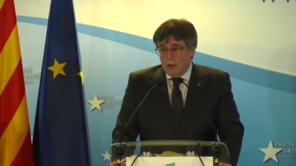 Pantallazo de la rueda de prensa de Carles Puigdemont