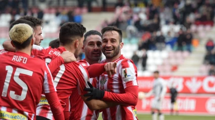 Los jugadores del Zamora CF celebran el gol ante el Osasuna Promesas