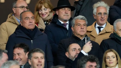 El presidente del Barcelona, Joan Laporta, antes del partido de los octavos de final de la Copa del Rey ante el Betis