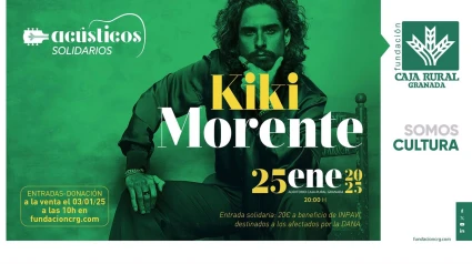 Cartel del concierto solidario de Kiki Morente organizado por Fundación Caja Rural Granada