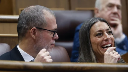 Miriam Nogueras y Josep Maria Cruset durante el pleno extraordinario, el primero del año