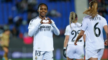 Linda Caicedo celebra el gol del Real Madrid a la Real Sociedad en la Supercopa femenina