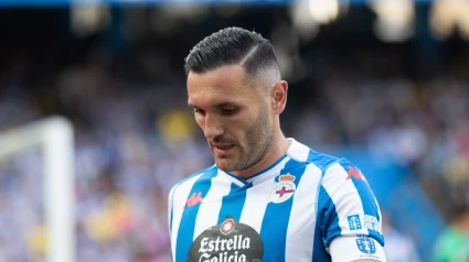 Lucas Pérez, en un partido en Riazor