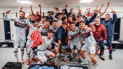 Los jugadores del Levante celebran la victoria ante el Dépor