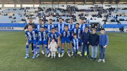 Once del CF Lorca Deportiva ante el Deportivo Marítimo.