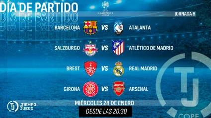 Encuentros de los equipos españoles de la última jornada de la Champions League