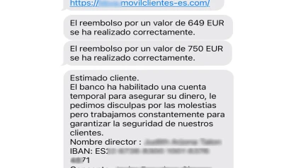 Imagen de los sms detectados.