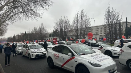 Taxistas reivindicándose