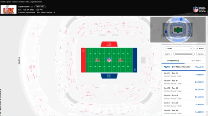 Portal de venta de entradas para la Super Bowl 2025