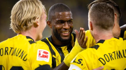 Anthony Modeste, durante un partido en 2022 con el Dortmund