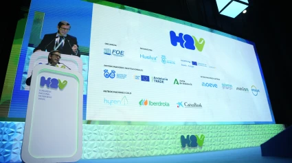 El consejero de Industria, Energía y Minas, Jorge Paradela, durante su intervención en la inauguración del II Congreso Nacional de Hidrógeno Verde. A 04 de febrero de 2025, en Huelva (Andalucía, España). Este martes, 4 de febrero, arranca el II Congreso Nacional de Hidrógeno Verde, que se celebra en el Palacio de Congresos Casa Colón de Huelva hasta el 6 de febrero y en el que participan más de 1.200 personas, además de 400 empresas, así como representantes de 40 instituciones, asociaciones, clústeres y valles unificados nacionales de hidrógeno provenientes de España, Europa y Latinoamérica.Joaquin Corchero / Europa Press04/2/2025
