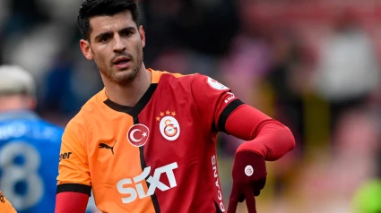 Álvaro Morata celebra su primer gol marcado con el Galatasaray como titular