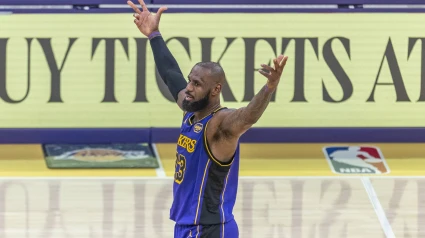 LeBron James, en el partido frente a los Warriors