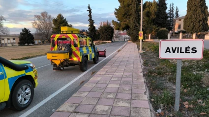 Vehículos del dispositivo especial de Emergencias por el frío en las pedanías del norte de Lorca