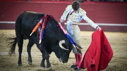 Natural de Javier Zulueta ante el sexto novillo de Guadaira