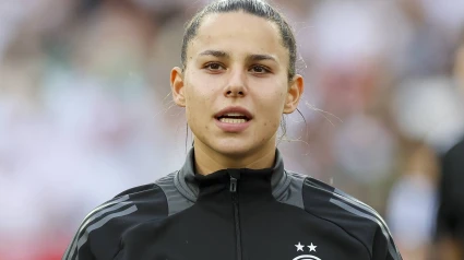 Lena Oberdorf, en un partido con Alemania