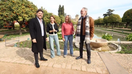 Marián Aguilar, Isabel Albás, Javiero Lebrato y August Benegas en el Alcázar de los Reyes Cristianos.POLITICA ANDALUCÍA ESPAÑA EUROPA CÓRDOBA CULTURAAYUNTAMIENTO DE CÓRDOBA